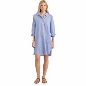 NWT Mersea Essential Shirt Dress Medium Blue and White Striped